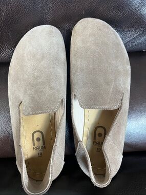 Raum Taupe Suede Slip-On Loafers for Women